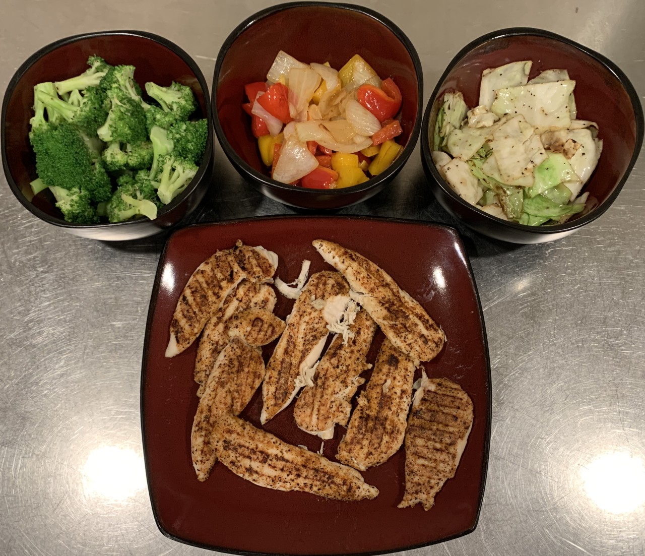 <a class="bx-tag" rel="tag" href="https://streetloc.com/view-channel-profile/whatsfordinner"><s>#</s><b>whatsfordinner</b></a> Grilled Chicken Tenders, Sautéed Onion and Bell Pepper; Sautéed Cabbage, and Steamed Broccoli
