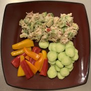 #whatsforlunch Chicken Avocado Salad, with Cucumber and Sweet Peppers