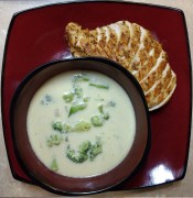 #whatsfordinner Grilled Chicken and Homemade Broccoli Cream Soup