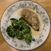 #whatsfordinner Grilled Chicken with White Wine Butter Garlic Sauce, with Broccoli