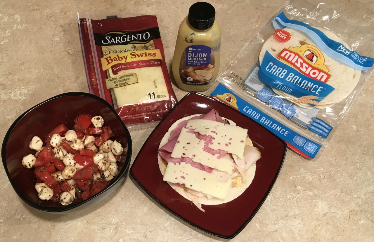 <a class="bx-tag" rel="tag" href="https://streetloc.com/view-channel-profile/whatsforlunch"><s>#</s><b>whatsforlunch</b></a> Low Carb “taco” sized (3g of carbs) Ham, Turkey, Hard Salami Wrap with Swiss Cheese and Dijon Mustard; and Tomato Mozzarella Caprese (with Herbs, Olive Oil and Balsamic)