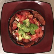 #whatsforlunch There’s a big salad under there. LOL! Artisan Romaine (more greens less rib), Genoa Salami, Ham, Pepperoni (microwaved... on paper towels to absorb grease), Cucumber, Tomato, Fresh Mozzarella, Avocado