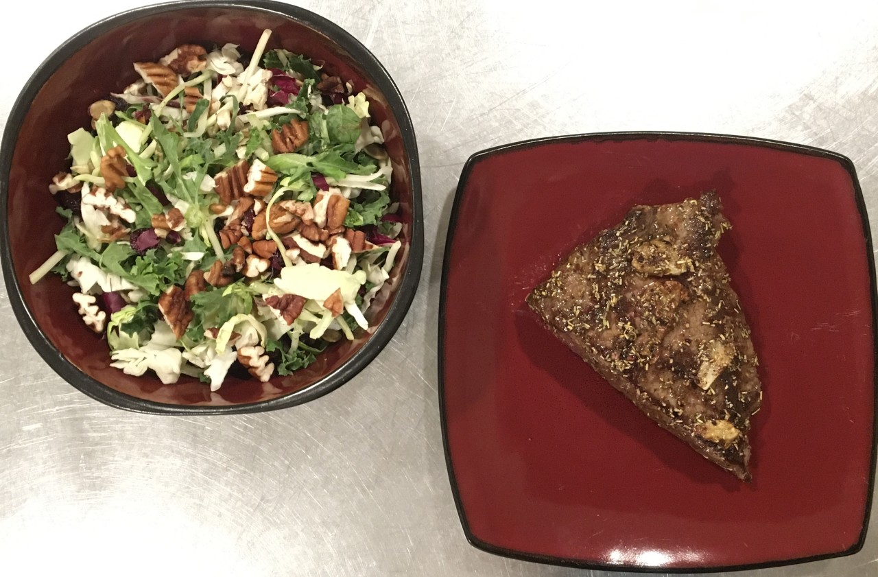 <a class="bx-tag" rel="tag" href="https://streetloc.com/view-channel-profile/whatsfordinner"><s>#</s><b>whatsfordinner</b></a> Grilled Steak, Kale and Cabbage Salad with Pecans
