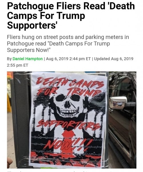 Death Camps to all Trump Supporters - Fliers in New York